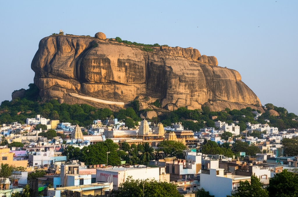 Explore the Historic Rock Fort Temple in Trichy, Tamil Nadu